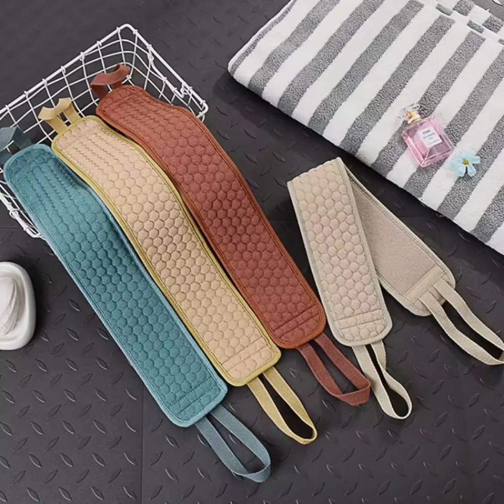 ฝักบัว Exfoliating Back Scrubber เข็มขัดอาบน้ําผ้าเช็ดตัวถุงมือโคลนลึกทําความสะอาดเกาหลี Body Washcloth ญี่ปุ่นด้านหลังขัดดึงสายคล้อง