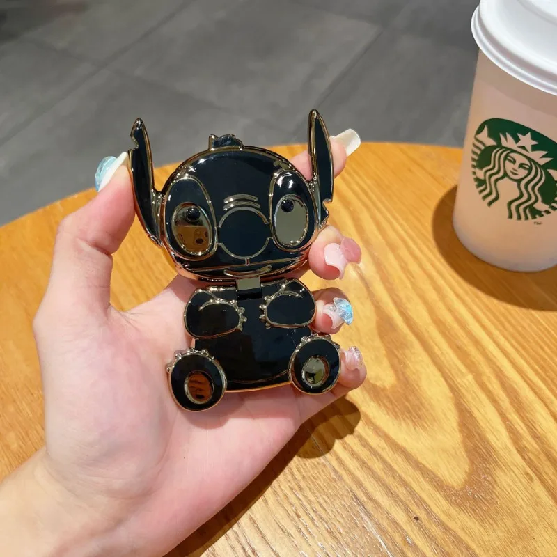Disney Stitch Mobile Phone Case Holder with Mirror Anime Luxury Plating Foldable Phone Grip Desktop Portable Stand Finger Bracke