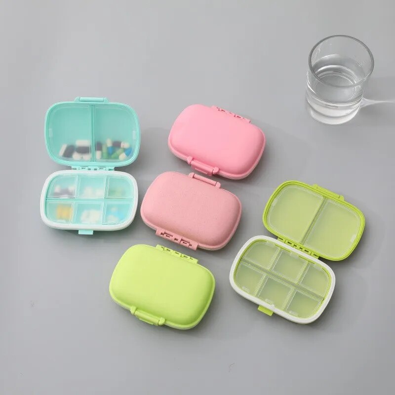 Pilulier portable à 8 compartiments, boîte à pilules scellée, degré d'humidité, voyage d'une semaine
