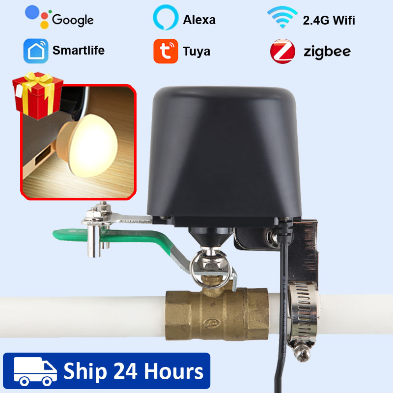 Zigbee Tuya WiFi inteligente válvula de agua válvula de Gas automatización inteligente controlador de grifo compatible con asistente de Google Alexa Smart Life