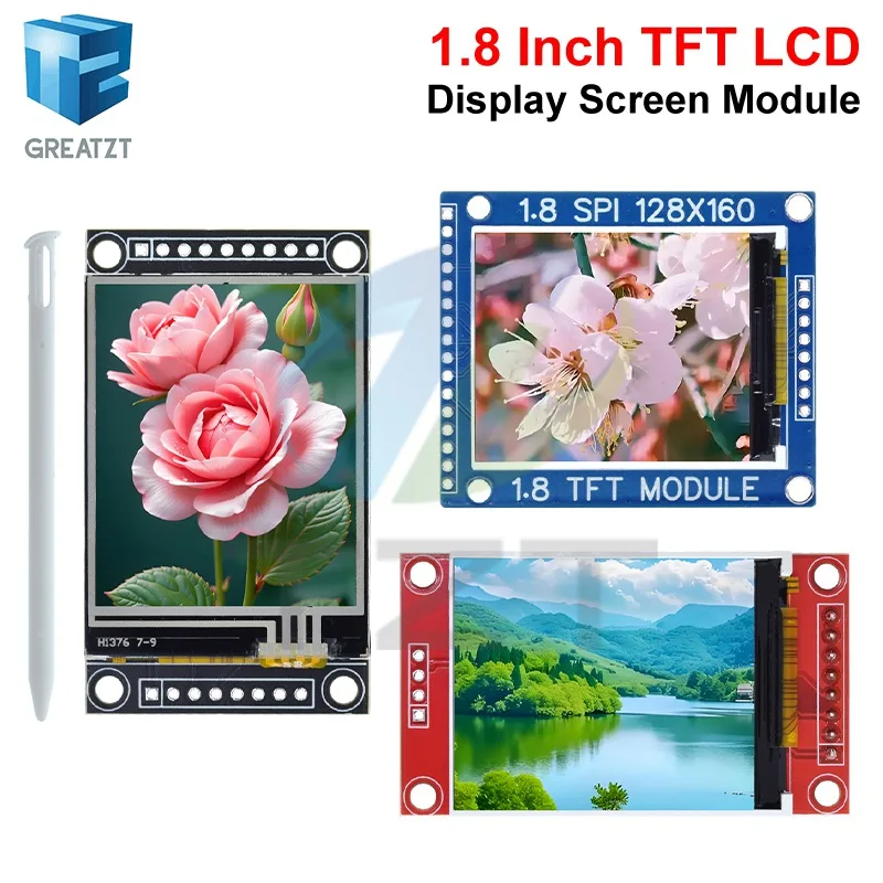 1.8 Inch TFT LCD Module LCD Screen Module SPI Serial 51 Drive 4 IO Drive TFT Resolution 128*160 For Arduino With / Without Touch