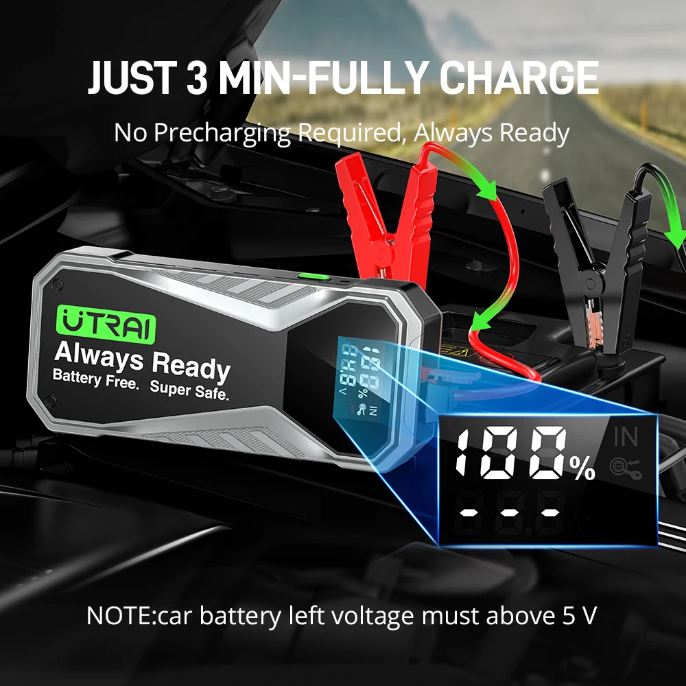 UTRAI Siêu Tụ Điện Car Jump Starter Siêu An Toàn Pin Ít Sạc Nhanh 1000A Di Động Khẩn Cấp Booster Bắt Đầu Từ Thiết Bị