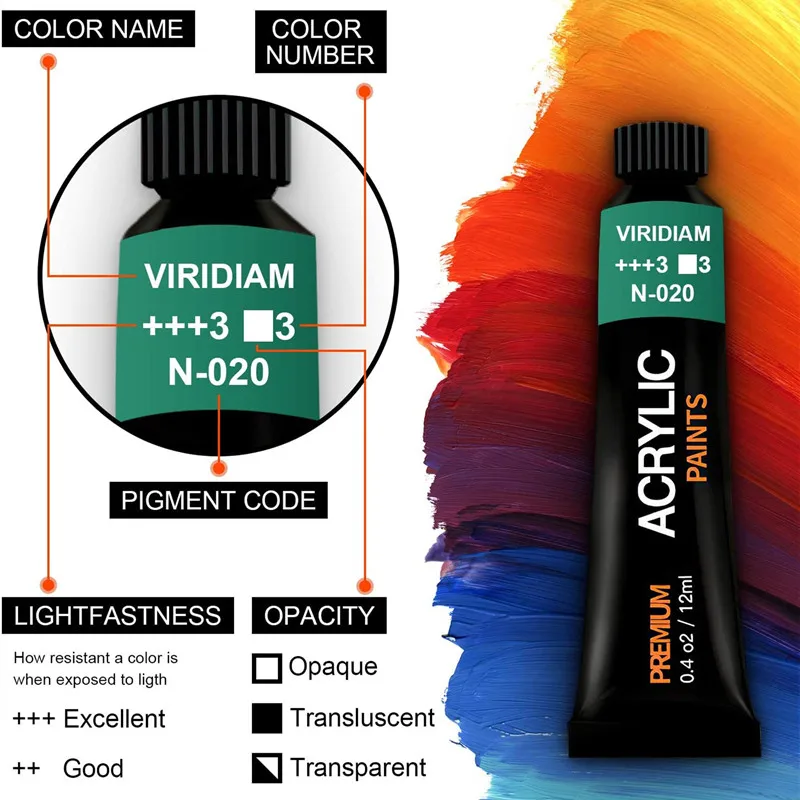 Kit Tinta Acrílica 12/24 Cores Pintura Artesanal para Tecido/Vestuário/Prego/Lona/Rocha Pintura Impermeável Desenho Set Art Supplies