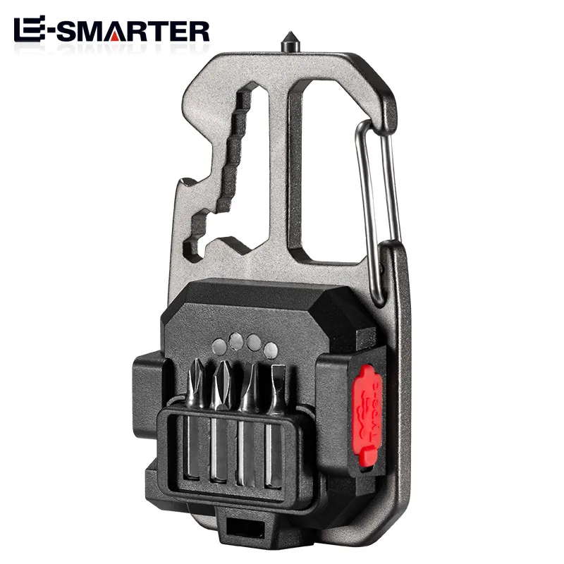 Mini LED Rechargeable Flashlight Keyring Screwdriver Wrench Feature Portable Flashlight Strong Magnetic Adsorption Lamp