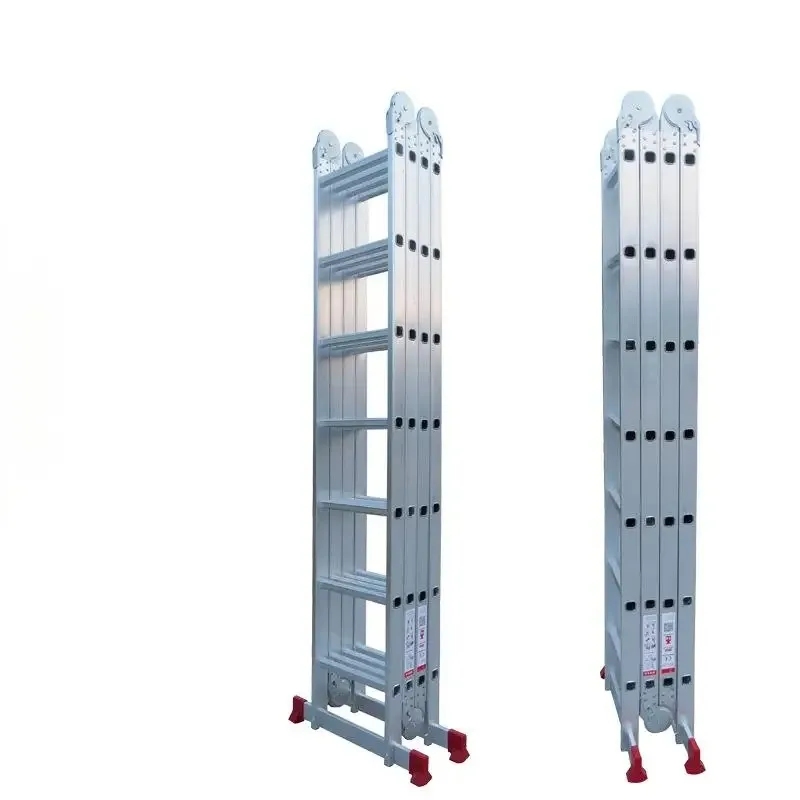 Escalera combinada multiusos de aluminio Pasos plegables para exteriores y estructura industrial Certificado EN131