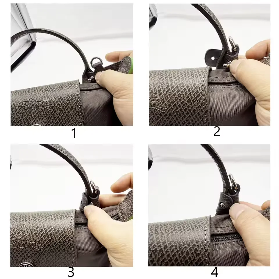 Leather Replacement Crossbody Bag Strap Fit for Longchamp Mocha Terra Mini Shoulder Strap Without Punching Modification