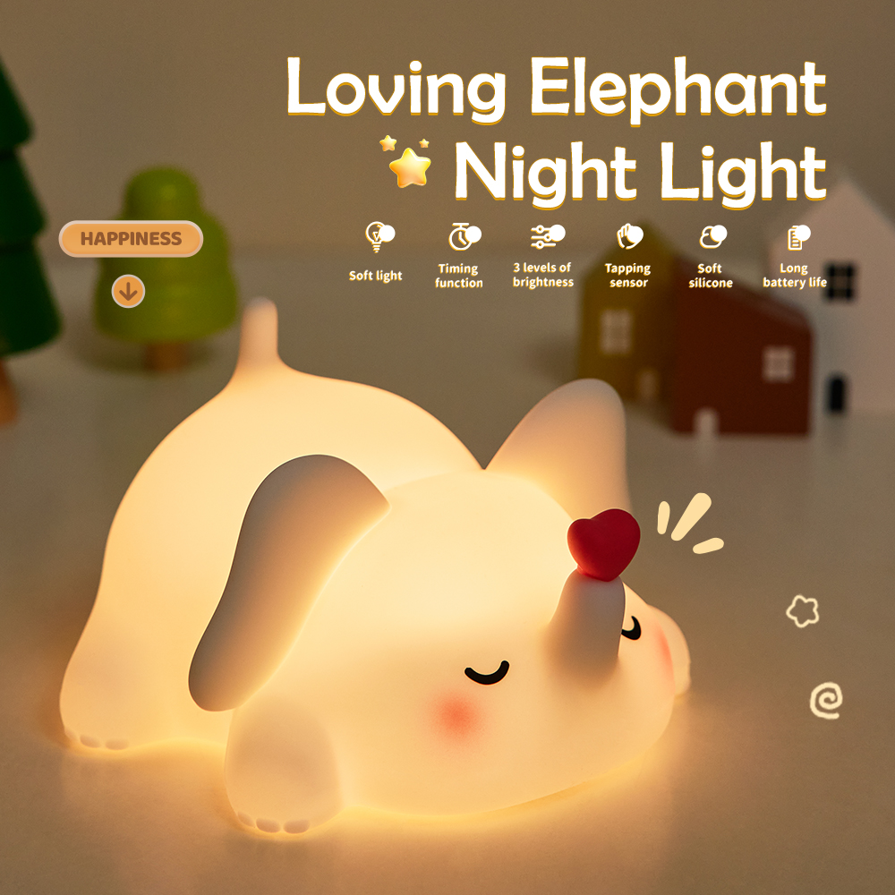 Veilleuse pingouin mignon pour chambre d'enfants, lampe de nuit Rechargeable en Silicone avec animaux, veilleuse à commande tactile, cadeau pour bébé