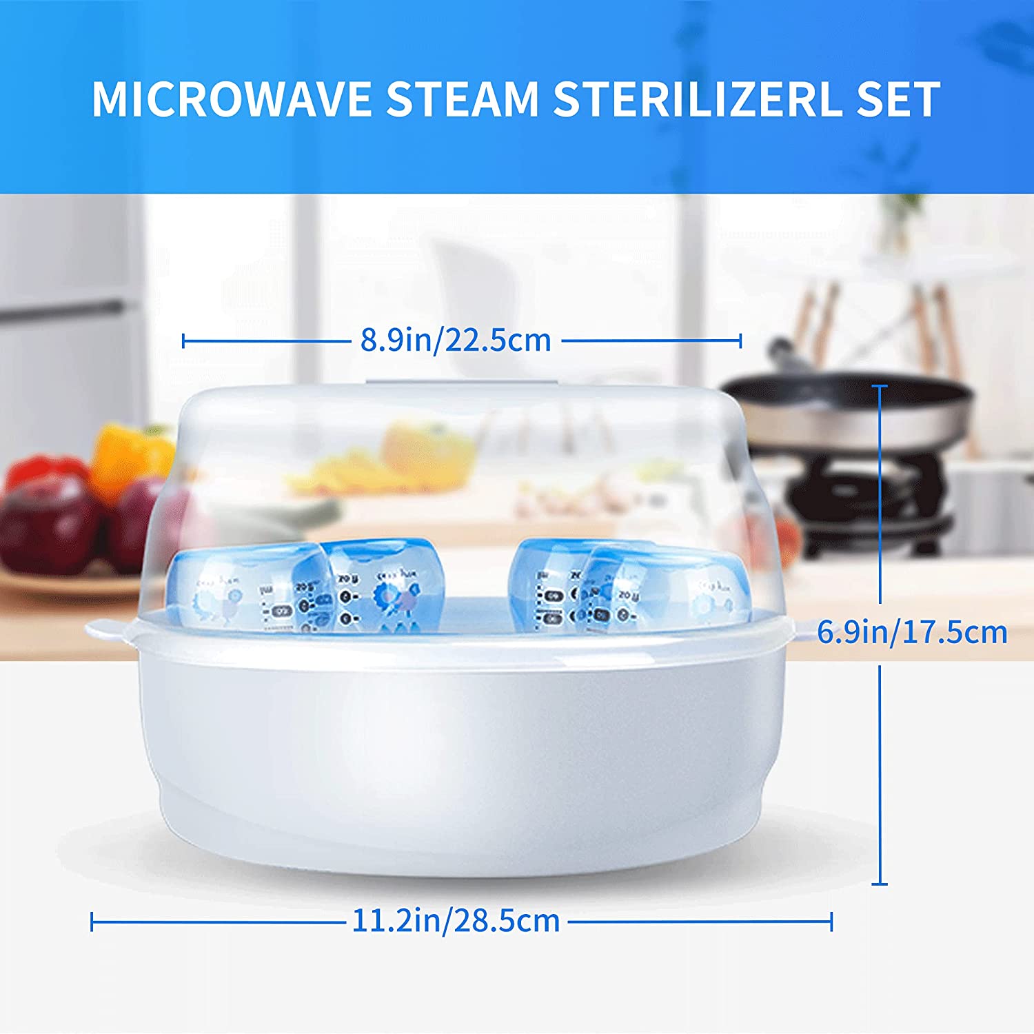 Mikrofalowy sterylizator parowy do butelek dla niemowląt Wysokotemperaturowy sterylizator parowy do sutków mikrofalowych Uchwyt do przechowywania butelek dla niemowląt