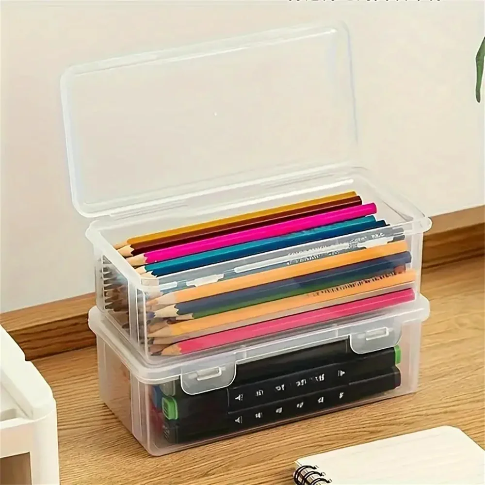 Estojo de lápis translúcido leve de 1 unidade: grande capacidade e design fosco – perfeito para material escolar, estojo de lápis de estudante, prática