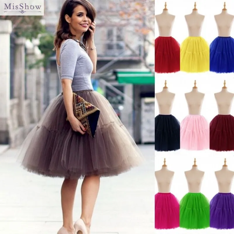 MisShow Falda corta tutú para mujer, falda de tul suave de malla de cintura alta, falda hinchada, vestido de baile de graduación, vestido tutú para fiesta y baile