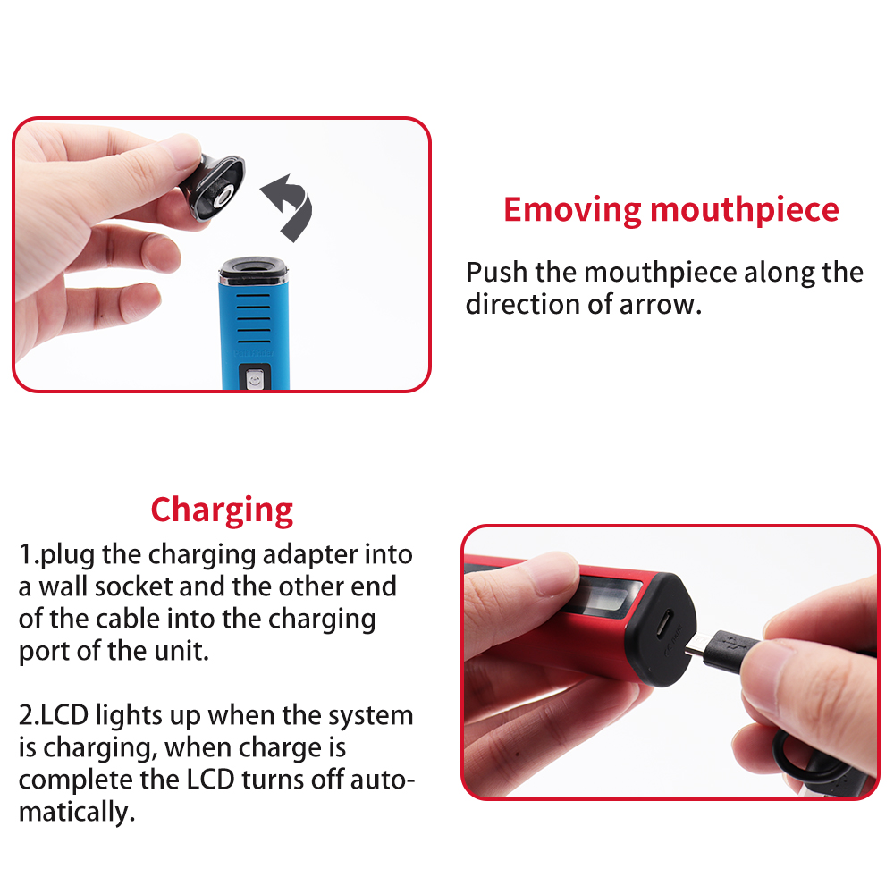 Original Dry Herb Vaporizer Pathfinder V2 Kit Elektronische Zigaretten 2200 mAh mit OLED-Bildschirm Kräuter-Vape-Stift Vaper Smoke Kits