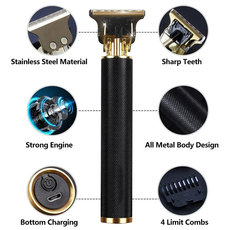 Electric Rechargeable Hair Shaver T9 Vintage Hair Cutting Machine Hair Trimmer Hair Clipper for Men Hair Clipper Beard Shave