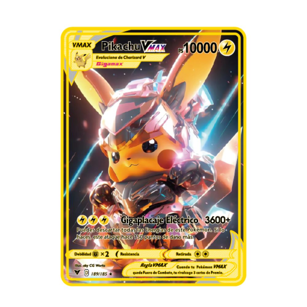 Tarjetas de Pok es mon de español, letras de Pokémon de Metal, tarjetas de hierro de Pokémon español, Mewtwo Pikachu Gx Charizard Vmax Cartas Pok é, novedad de 2024