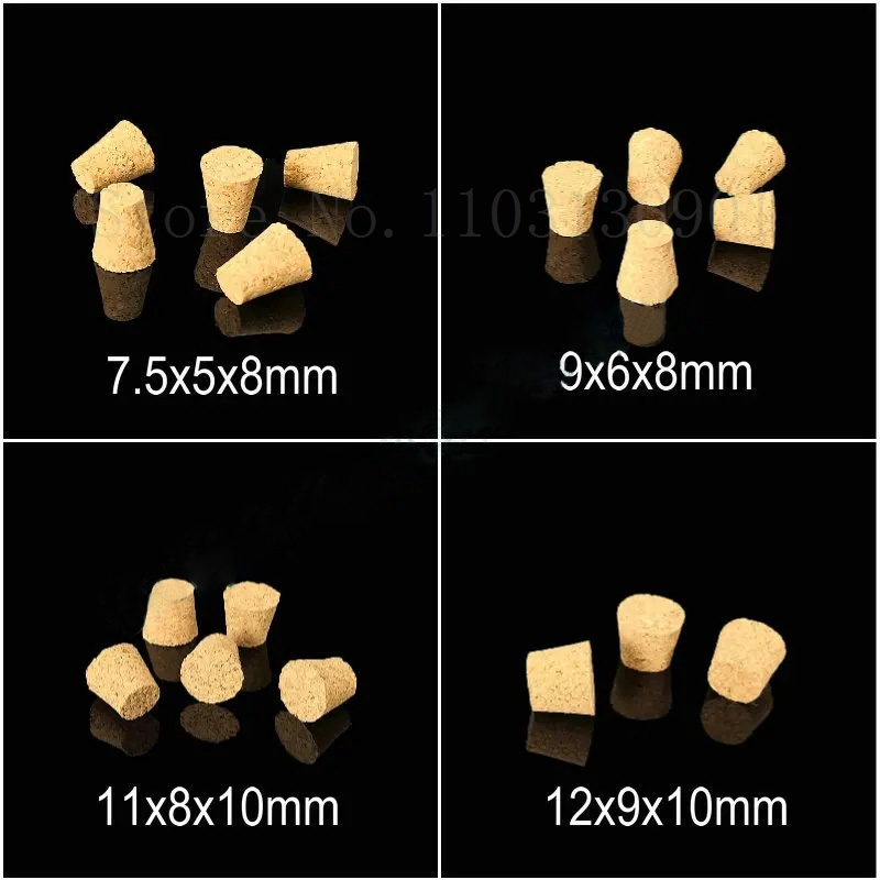 100 ピース/ロット 7.5 ミリメートル-30 ミリメートル木製コルクストッパーラボ試験管コルク