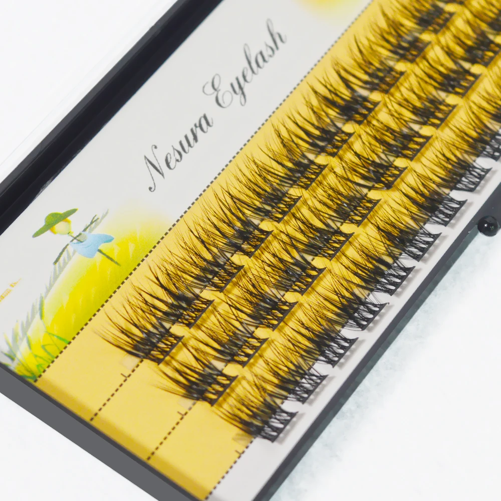 L02 DIY 36 Chiếc Cụm Lông Mi 3D Tự Nhiên Chùm 16Mm D Cong Phân Đoạn Tia Cá Nhân Chồn Búi Lông Mi Mỹ làn Mi Đầu