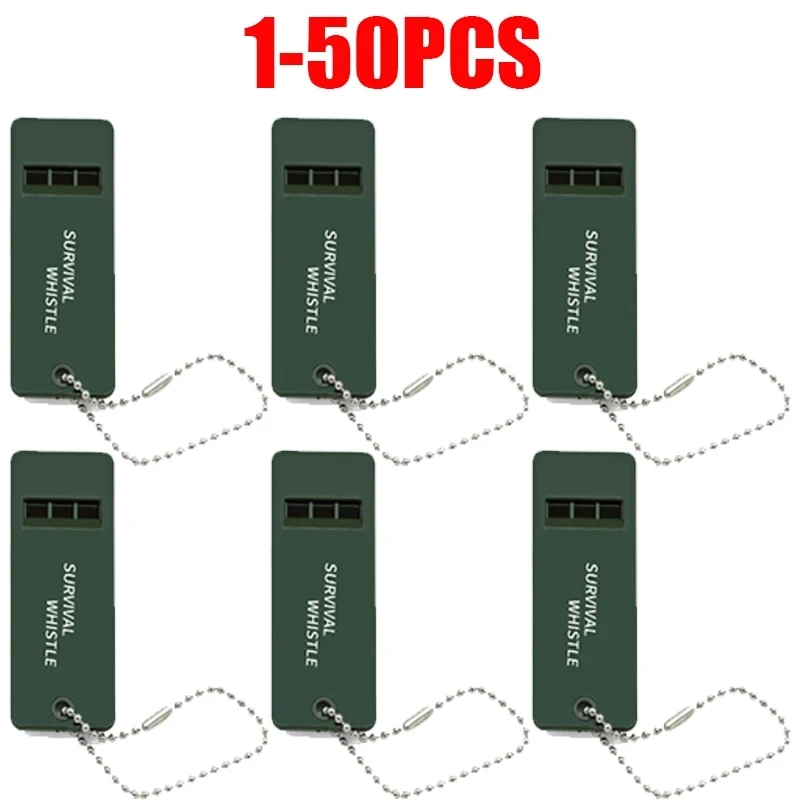 1-50PCS Fluitje Hoge Decibel Survival Fluitje Sleutelhanger Scheidsrechter Camping Wandeling Outdoor Emergency Survival Fluitje Ehbo gereedschap