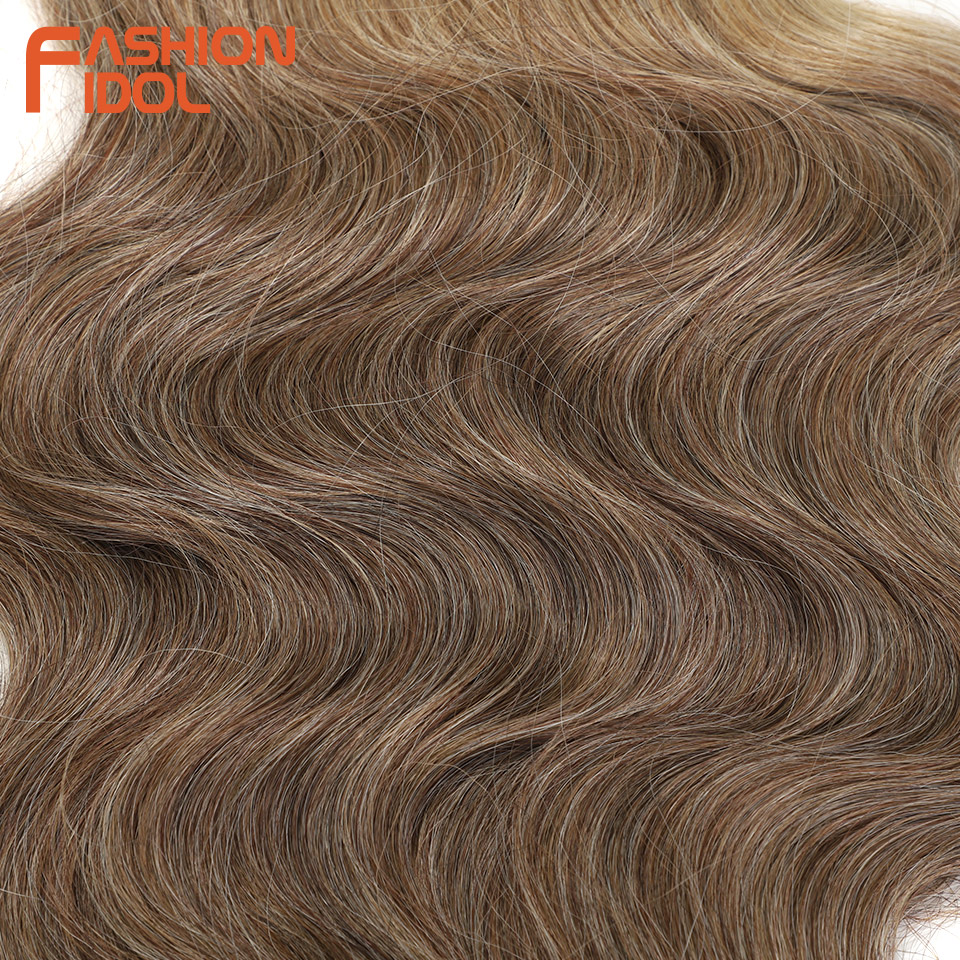ファッションアイドル 24 インチ実体波かぎ針編みヘア 3 個人工毛三つ編み偽の髪オンブルブロンドナチュラル編組ヘアエクステンション