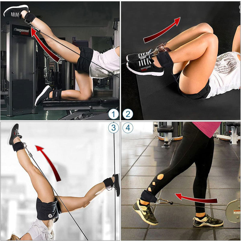 Correias ajustáveis do tornozelo com estofamento do neopreno, máquina do cabo, propinas, exercícios do glute, exercícios inferiores do corpo, 1PC