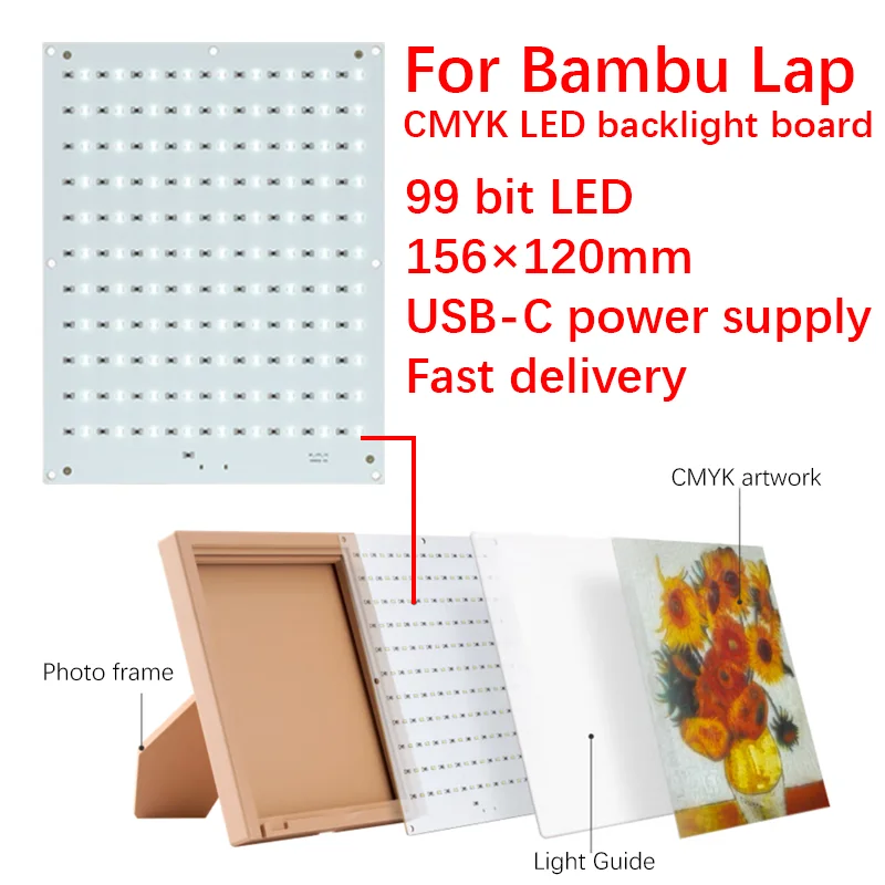 Per Bambu Lab Lithophane Pannello Led CMYK Scheda Retroilluminazione A LED PLA Basic CMYK Lithophane Bundle Stampa 3D Foto di Lithophane
