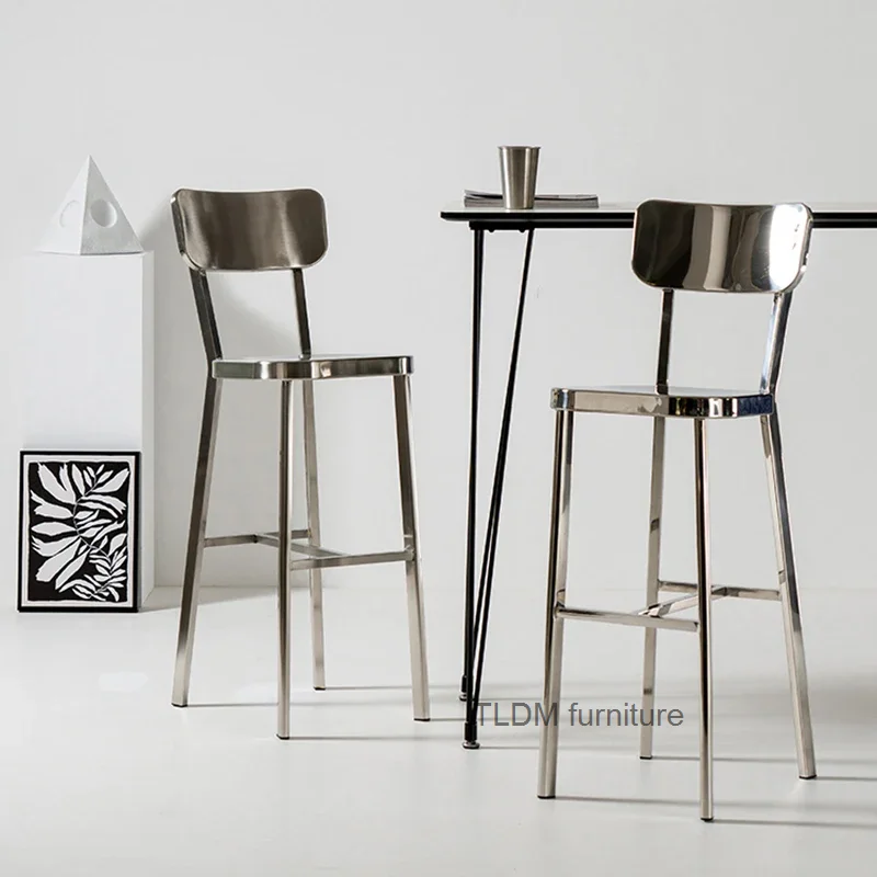 Nordic moderno cadeira de bar design balcão metal banqueta barra alta cozinha taburete alto restaurante móveis frete grátis