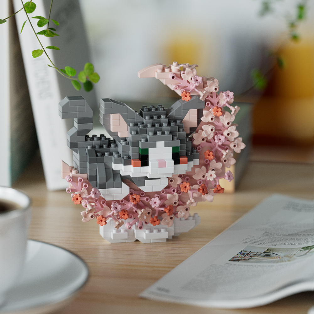 Mini Dog Cat panda raccoon Cute Pet Small Building Block Model Series Ornaments Children's Toy Christmas Birthday Gifts for Kids