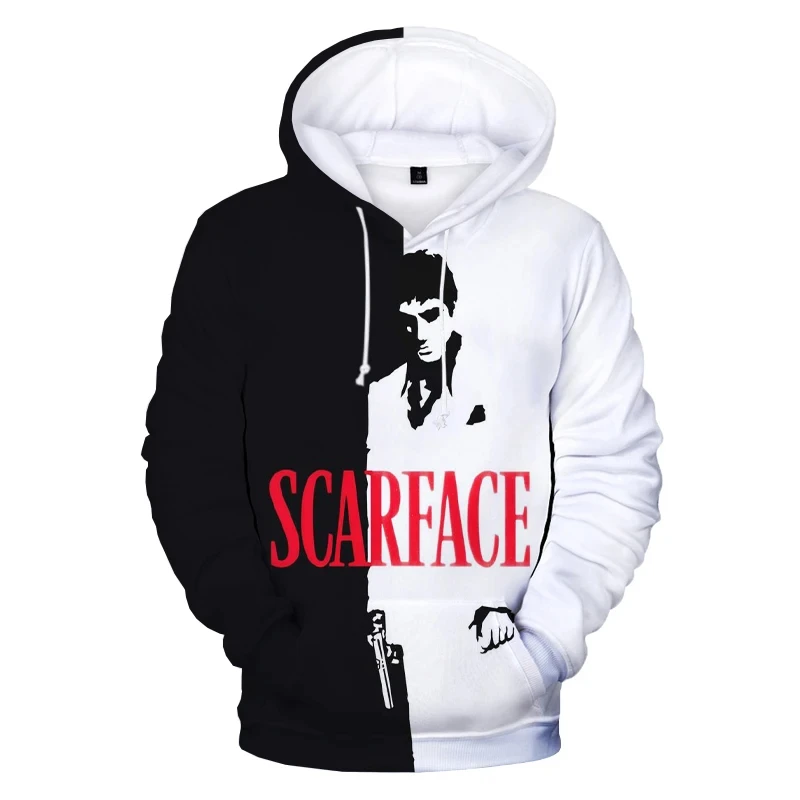 Sudaderas con capucha con estampado 3d de película Scarface, sudaderas con capucha de gran tamaño a la moda para hombre, sudaderas para mujer, abrigos para niño, Sudadera con capucha para hombre, chándales para niño