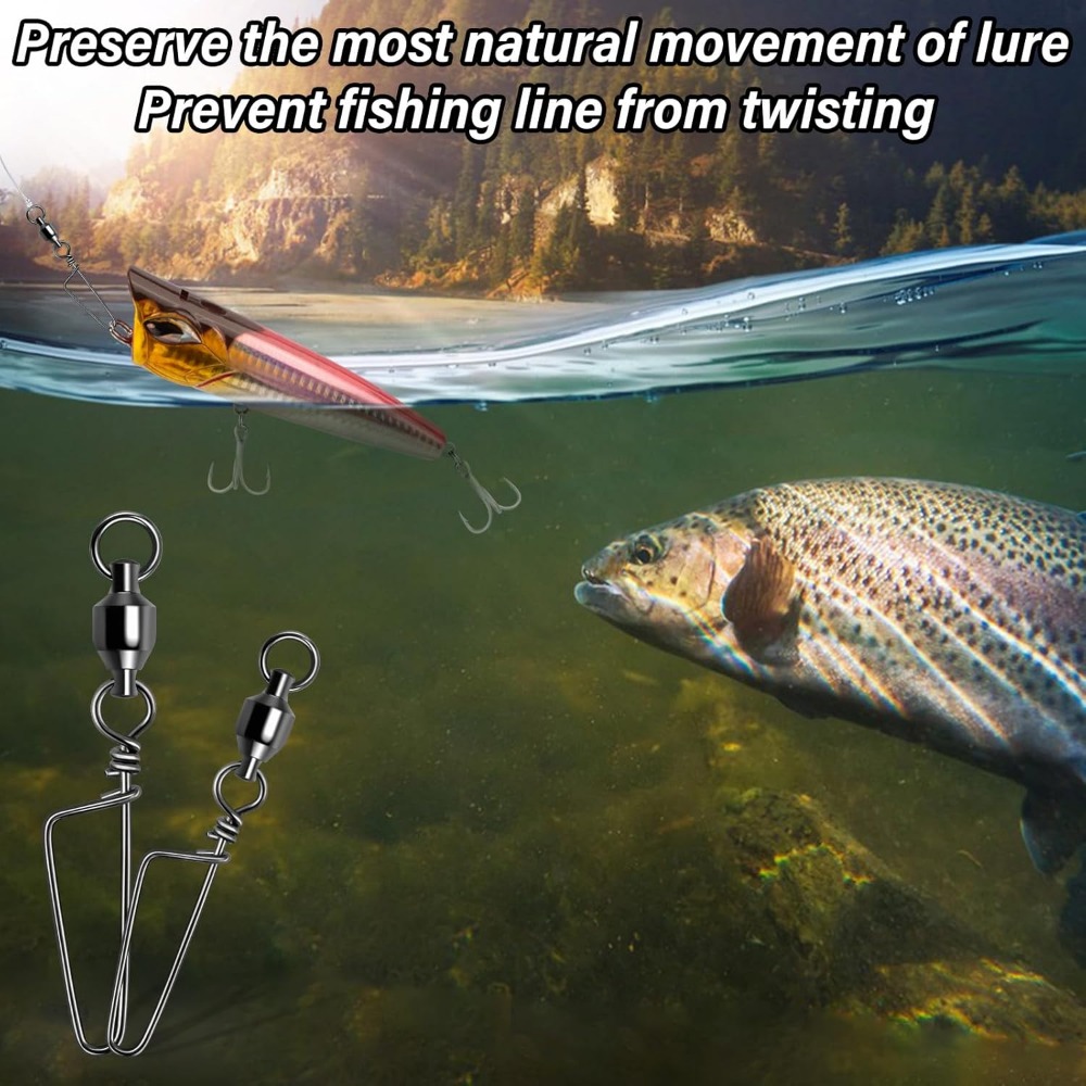 FishTrip-rodamiento de bolas giratorio de pesca, cierre de Costa de acero inoxidable, resistente a la corrosión, revestimiento de níquel negro