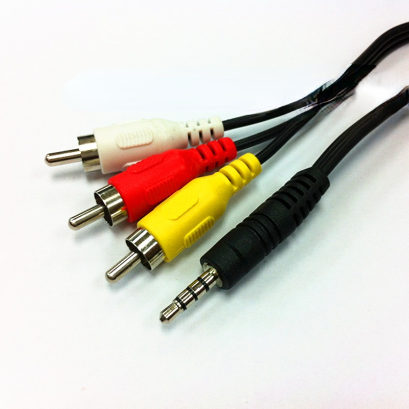 3.5Mm Đến 3 Sen Âm Thanh Và Hình Ảnh 1 PHÚT 3 Dây AV Đầu Ra TV Một Phút 3 RCA vàng Trắng Đỏ 3 Màu