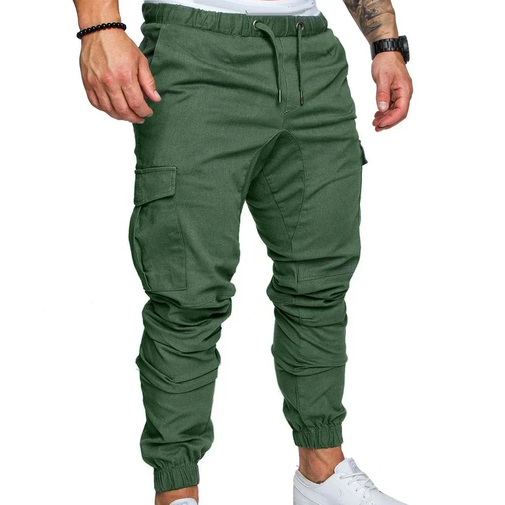 Calça de corrida com cordão masculina com bolso ajustável, roupa listrada justa, moda casual, primavera e outono, nova
