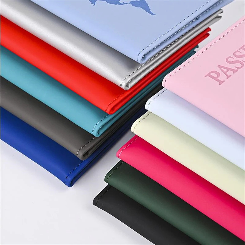 Porta pasaporte de cuero para hombre, bolsa para documentos de viaje de negocios, funda para pasaporte, bolso portátil para mujer, tarjetero de visita de PU