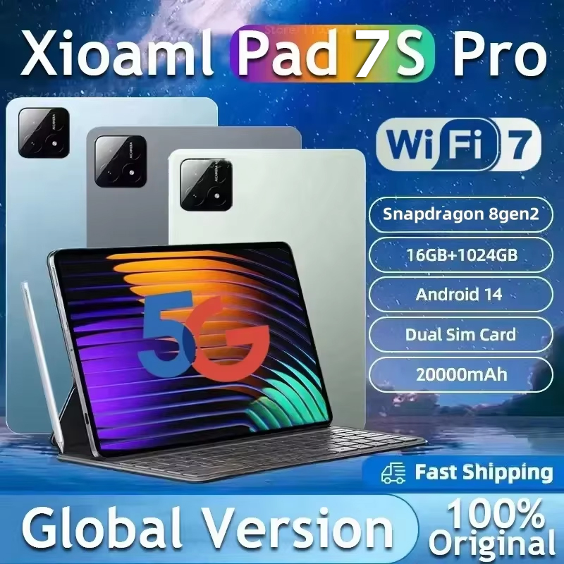 2024 nouveau Original MI Pad 7s Pro tablette 11 pouces Snapdrago 8gen2 HD 4K Android 14 16GB + 1T 20000mAh 5G double SIM WiFi GPS tablette PC