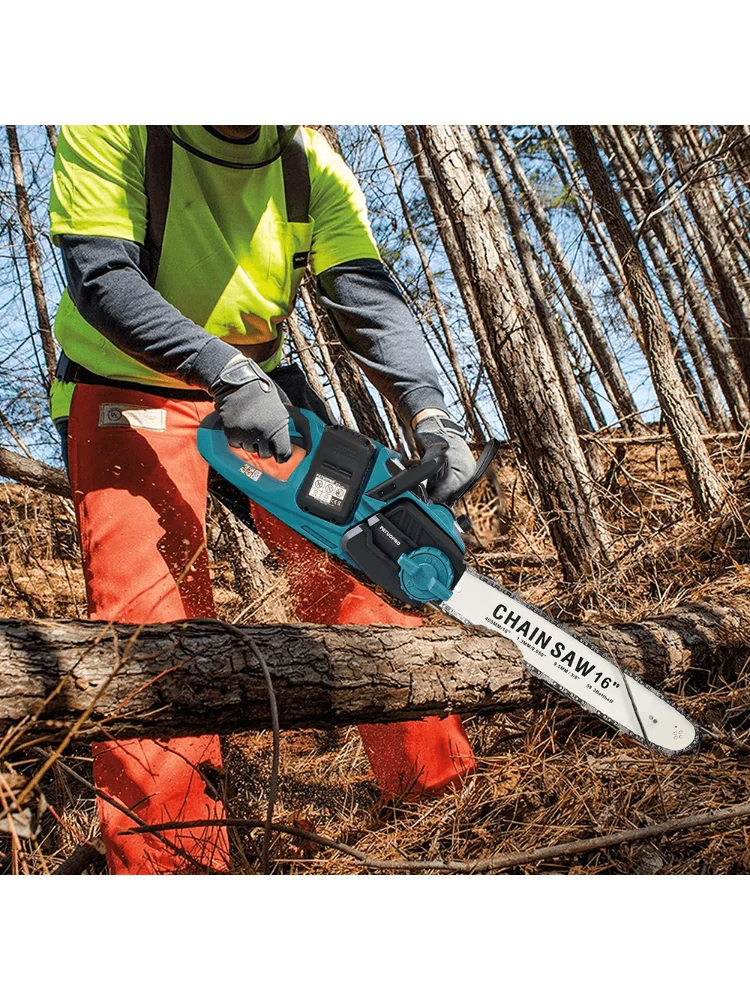 Motosierra eléctrica inalámbrica sin escobillas de 16 pulgadas, herramientas de carpintería recargables para ramas de huerto, cortador de mano para batería Makita