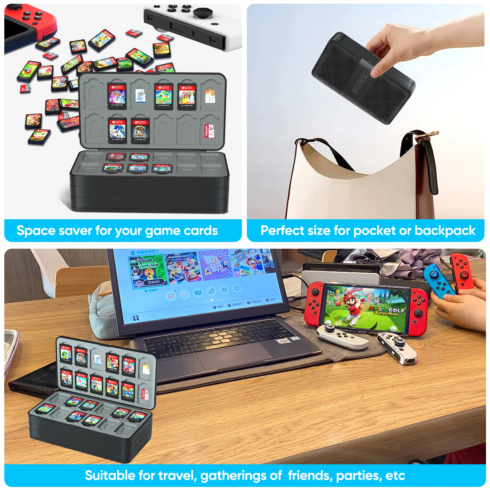 Switch Game Card Protective Case with 96/72/48 Game Card Slots Creative NS Card Storage Box Holder for Nintendo Switch/Lite/OLED