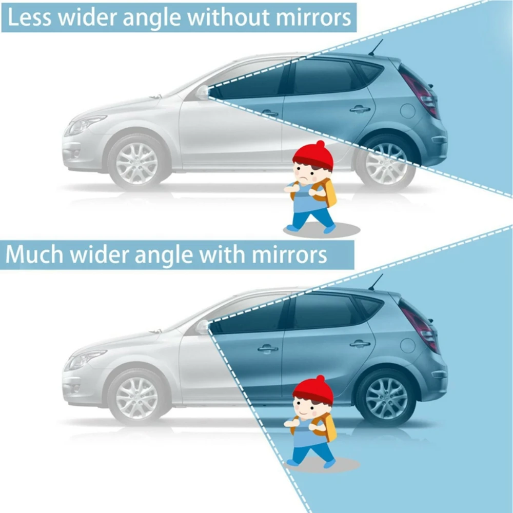 Espejo trasero lateral gran angular ajustable de 360 grados espejos convexos de punto ciego para espejo retrovisor auxiliar de estacionamiento inverso de coche