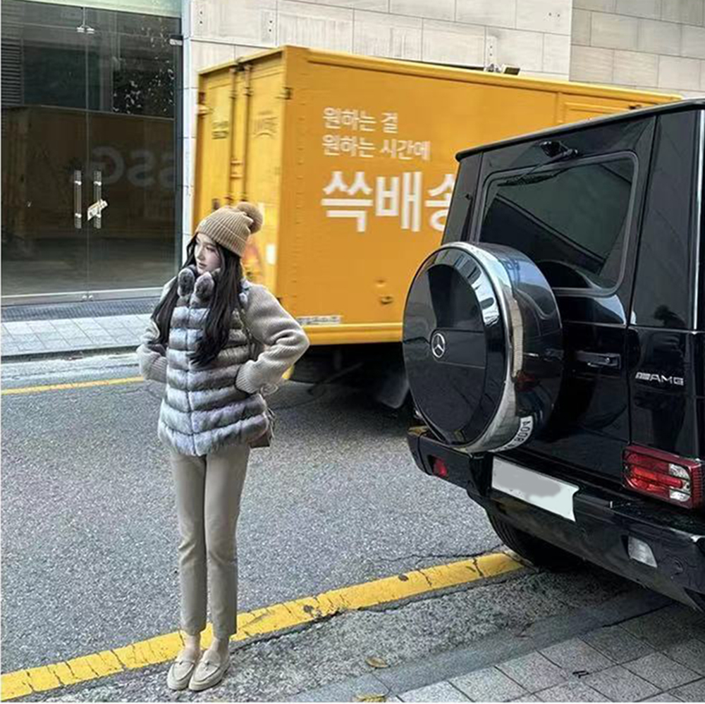 Jxwatcher Echte Rex Bontjas 2025, Lente Mode Wollen Jas Patchwork Gebreide Mouwen Dames Stand Kraag Bontjas Herfst Nieuwe Collectie