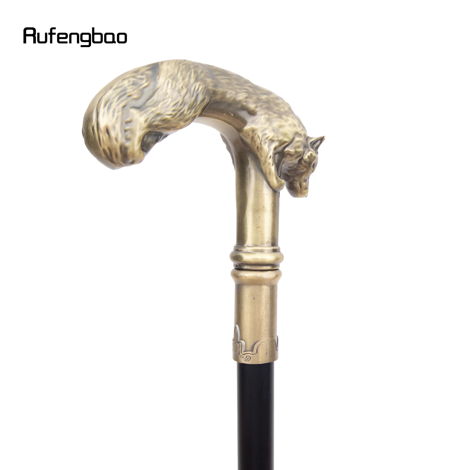 Kupfer Wolf Gehstock Mode Dekorative Gehstock Gentleman Elegante Cosplay Cane Knopf Crosier 90 cm