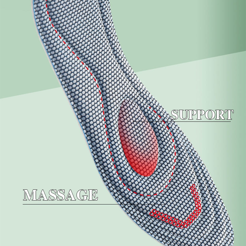 Semelle intérieure d'acupression de pied pour hommes et femmes, Inserts de coussin de sport doux et respirants, déodorant absorbant la sueur, semelle de chaussure orthopédique