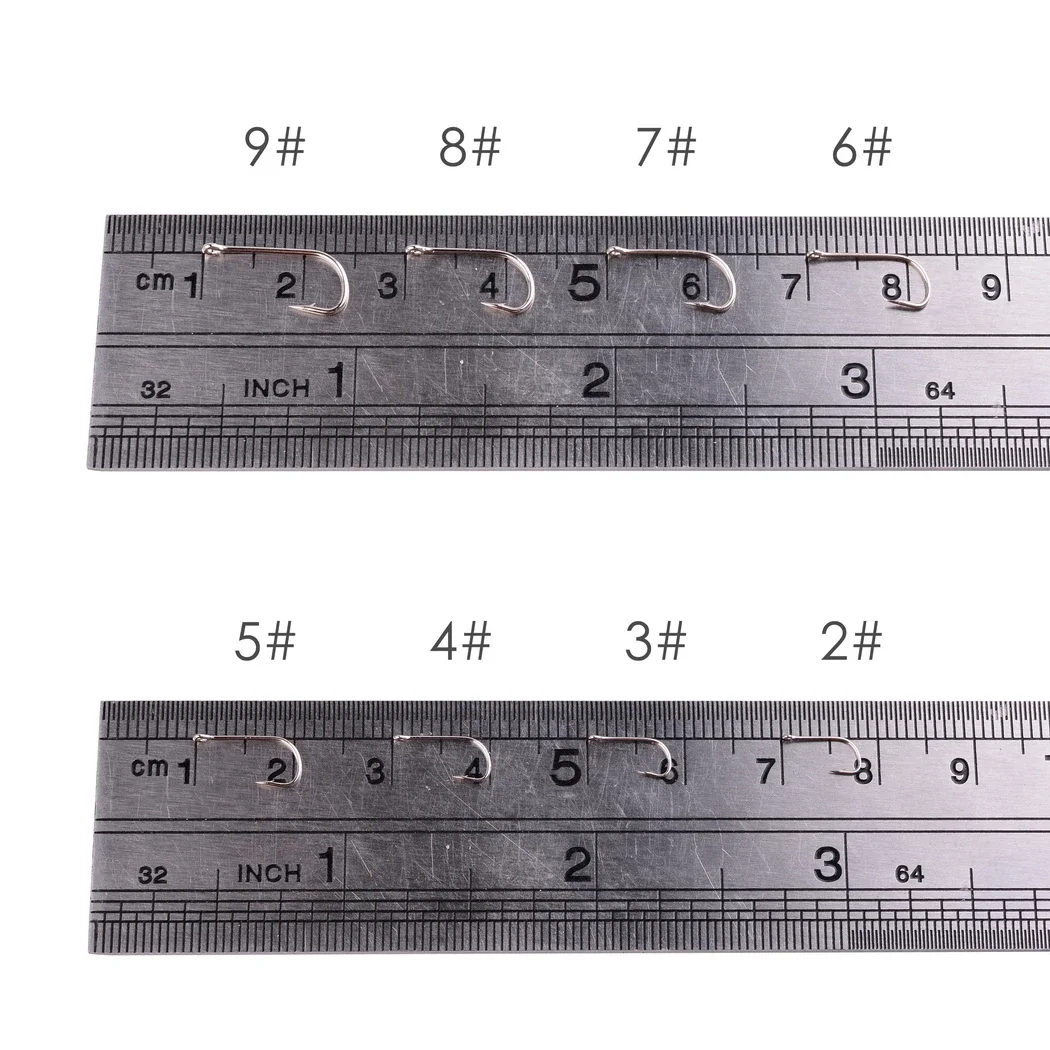 100 Móc Câu Cá Pint Móc Với Mắt Biển Móc Thép Không Gỉ Trắng Lớn Thêm Cán Dài Chủ Fishhook Câu Cá giải Quyết Hộp
