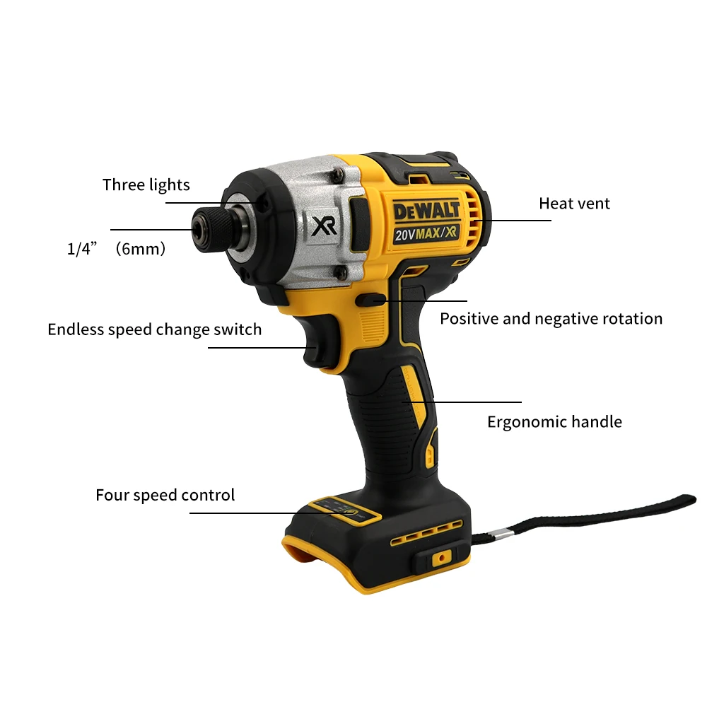 Dewalt DCD887 Electric Impact Driver Cordless Drill Brushless Motor LED Light Screwdriver Power Tools For 20V Lithium Battery