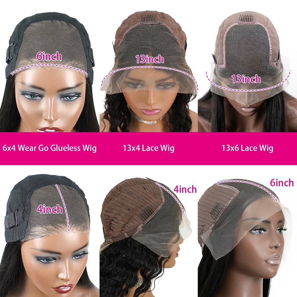 ウェアアンドゴーグルーレス人毛ウィッグ事前摘み取られたブラジル実体波 13 × 6 HD レース前頭人毛ウィッグ女性のためのすぐに着用可能