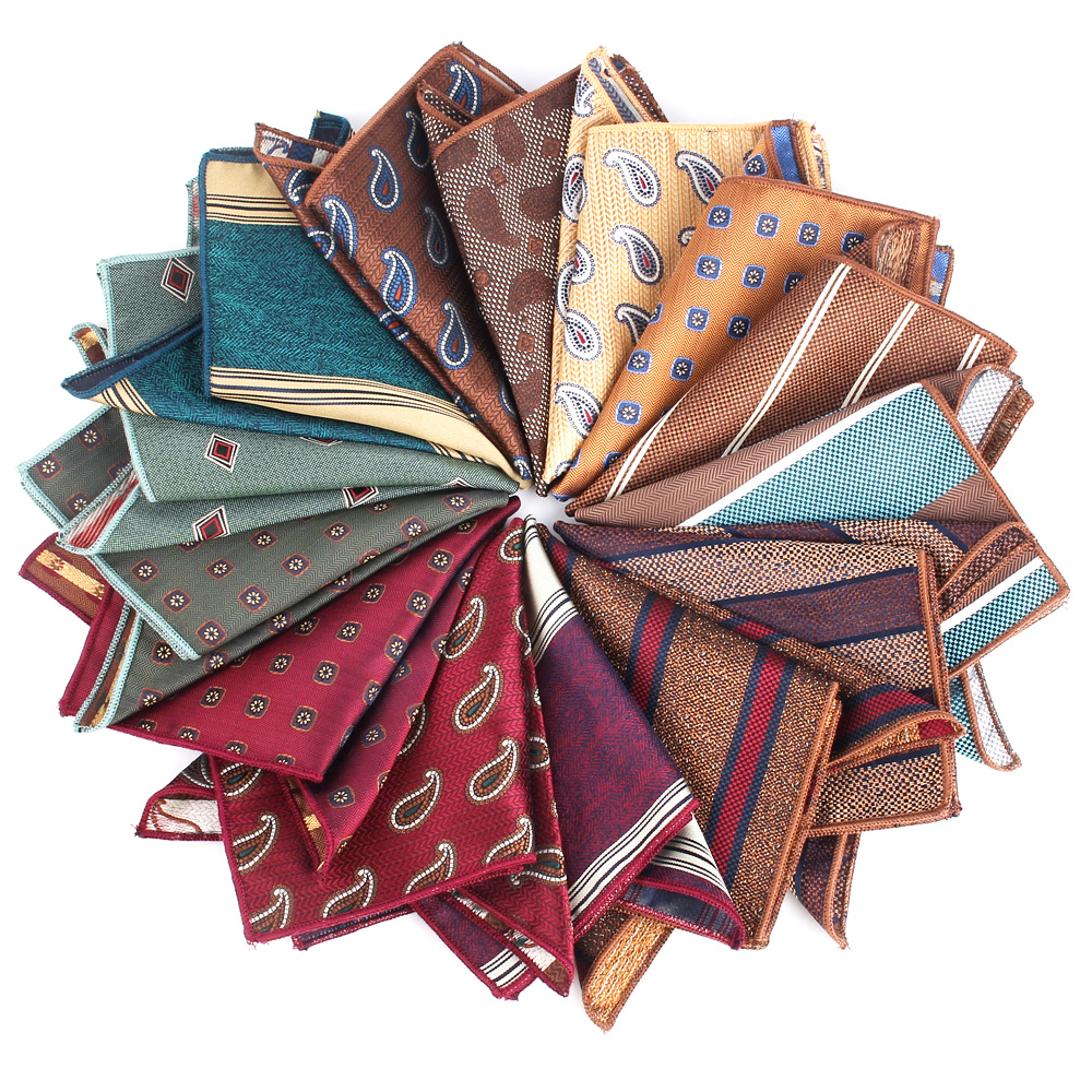 Nuevo pañuelo cuadrado de bolsillo a rayas para hombres y mujeres, toalla para el pecho, pañuelos de boda, pañuelo para traje de hombre, toalla de bolsillo Floral para regalos
