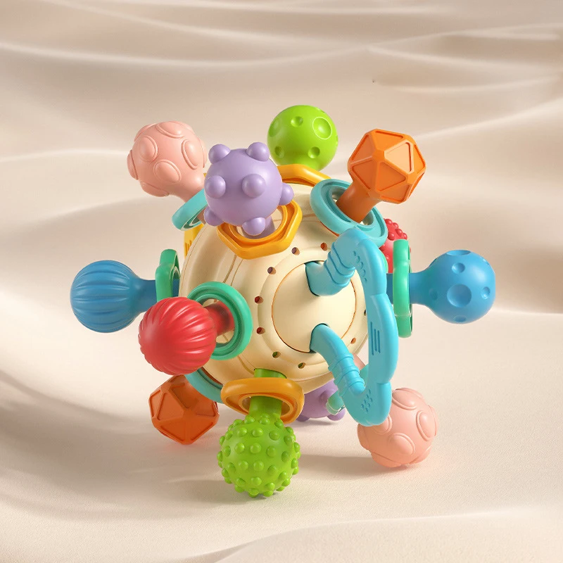 Baby Activity Balls Toy Development Game Rotating Rattle Teether Grasping Activity Baby Ball Sensory Toys For Babies 0 12 Months