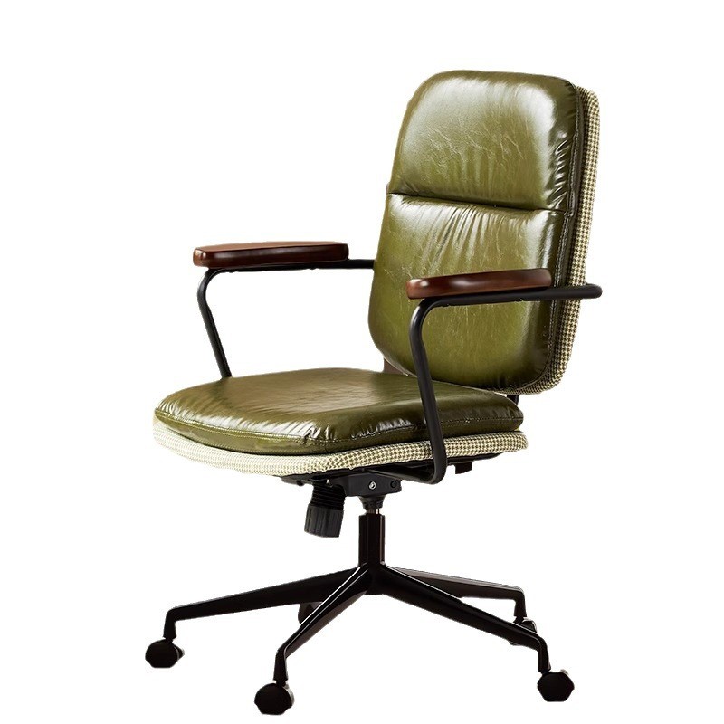 Realife Genuine Leather Chairs Comfortable Home Computer Chairs Sedentary Office Chairs Adjustable Swivel Chairs Be Assembled