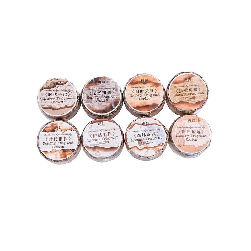 빈티지 오래 된 구운 Washi 테이프 골동품 찾고 스크랩북 마스킹 테이프 저널 일기 플래너 공예에 대 한 장식 접착 테이프