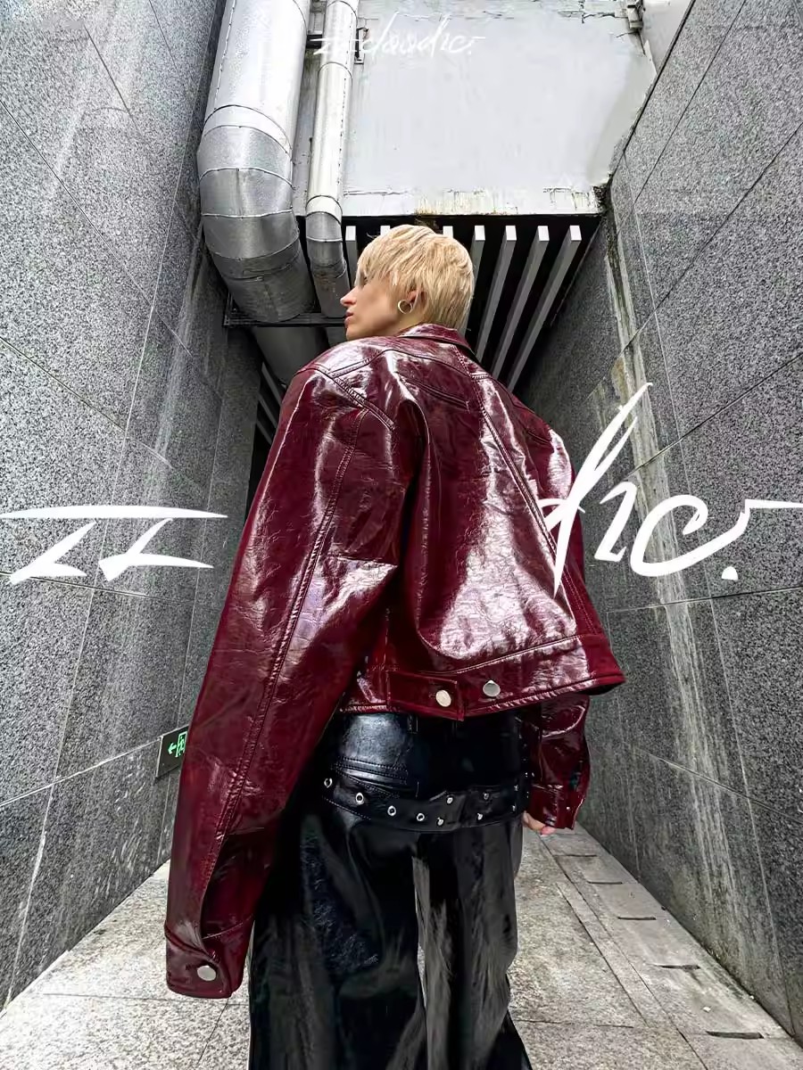 Lautaro Herbst Kühle Kurze Übergroße Pu Leder Jacke Frauen Schulter Pads Zipper Hohe Qualität Amerikanischen Retro Punk Stil Kleidung