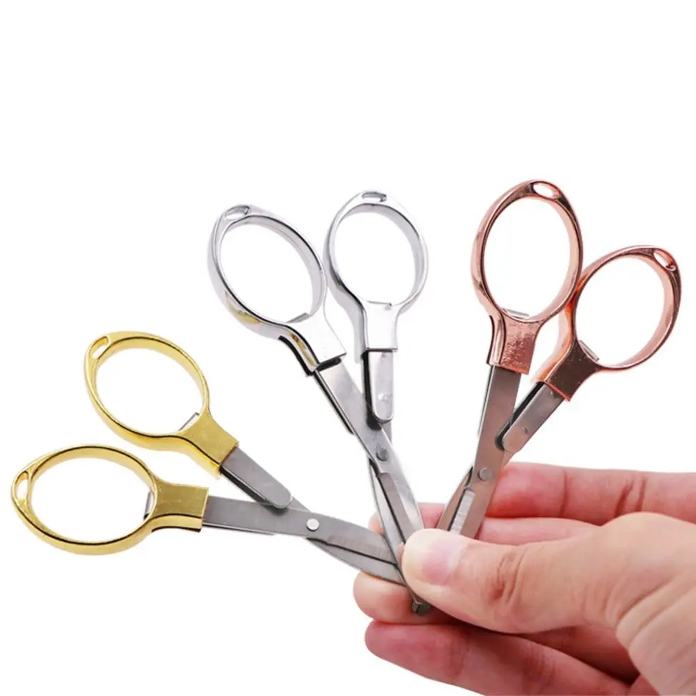 Portable Folding Scissors Hand Tool Folding Fishing Line Cutter Stainless Steel Multifunctional Stationery Scissors Student