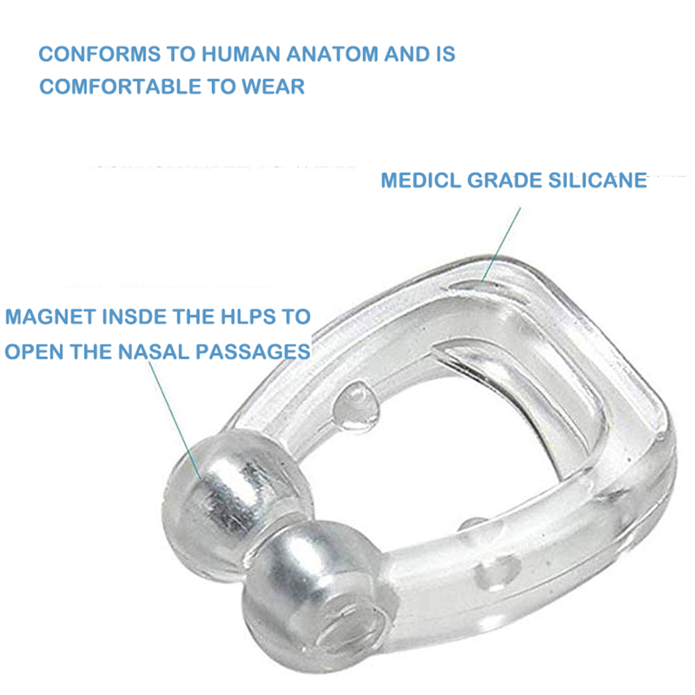 Clip magnético de silicona para dejar de roncar, bandeja para dormir, ayuda para dormir, protector de Apnea, dispositivo nocturno con funda, Anti Ronco, 1/4 Uds.