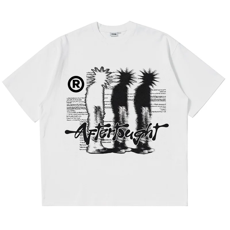 メンズヴィンテージ半袖Tシャツ,特大のイメージ,y2k影,ストリートウェア,アーバンウェア,ハラジュク,ヴィンテージ,美的ウェア