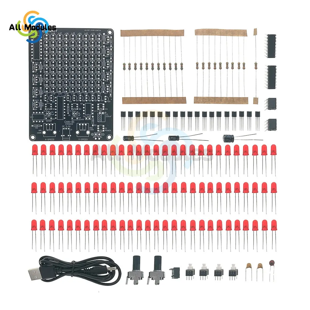 CHA-81 DC5-9V LED Tracking Light parti fai da te Kit di produzione elettronica LED Follow Spot USB/alimentazione a batteria Kit fai da te