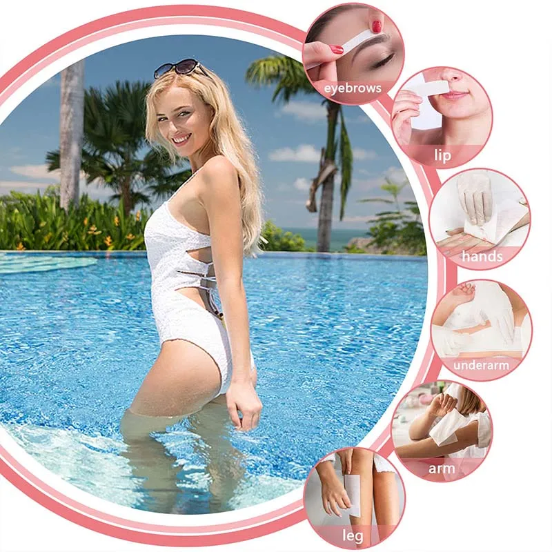 100Pcs Professional Hair Removal Waxing Strips Non-woven Fabric Waxing Papers Depilatory Beauty Tool for Intimate Area And Face